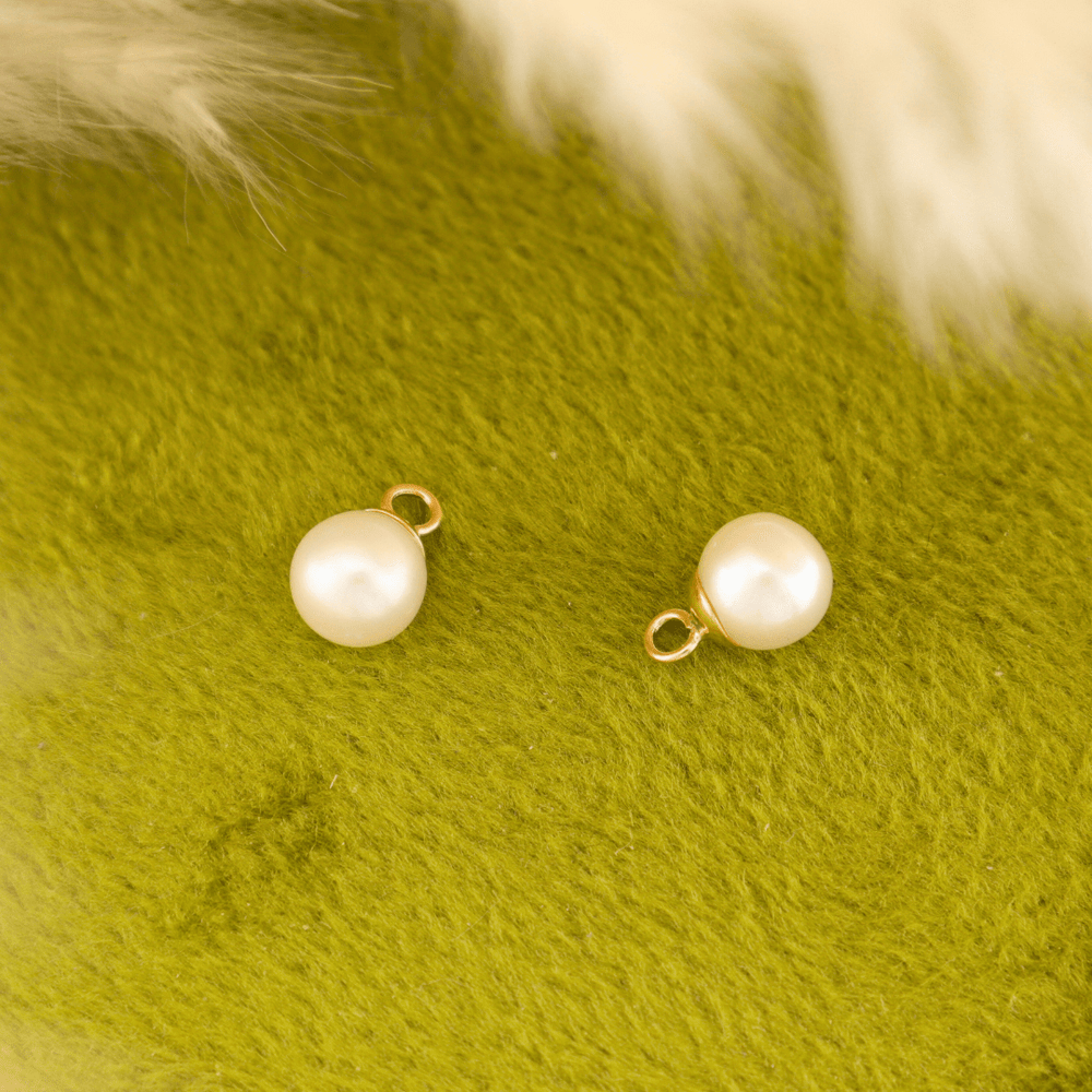 - Breloques et pendentifs Duo de pendentifs Perles d'eau douce pour anneaux en or jaune 10K