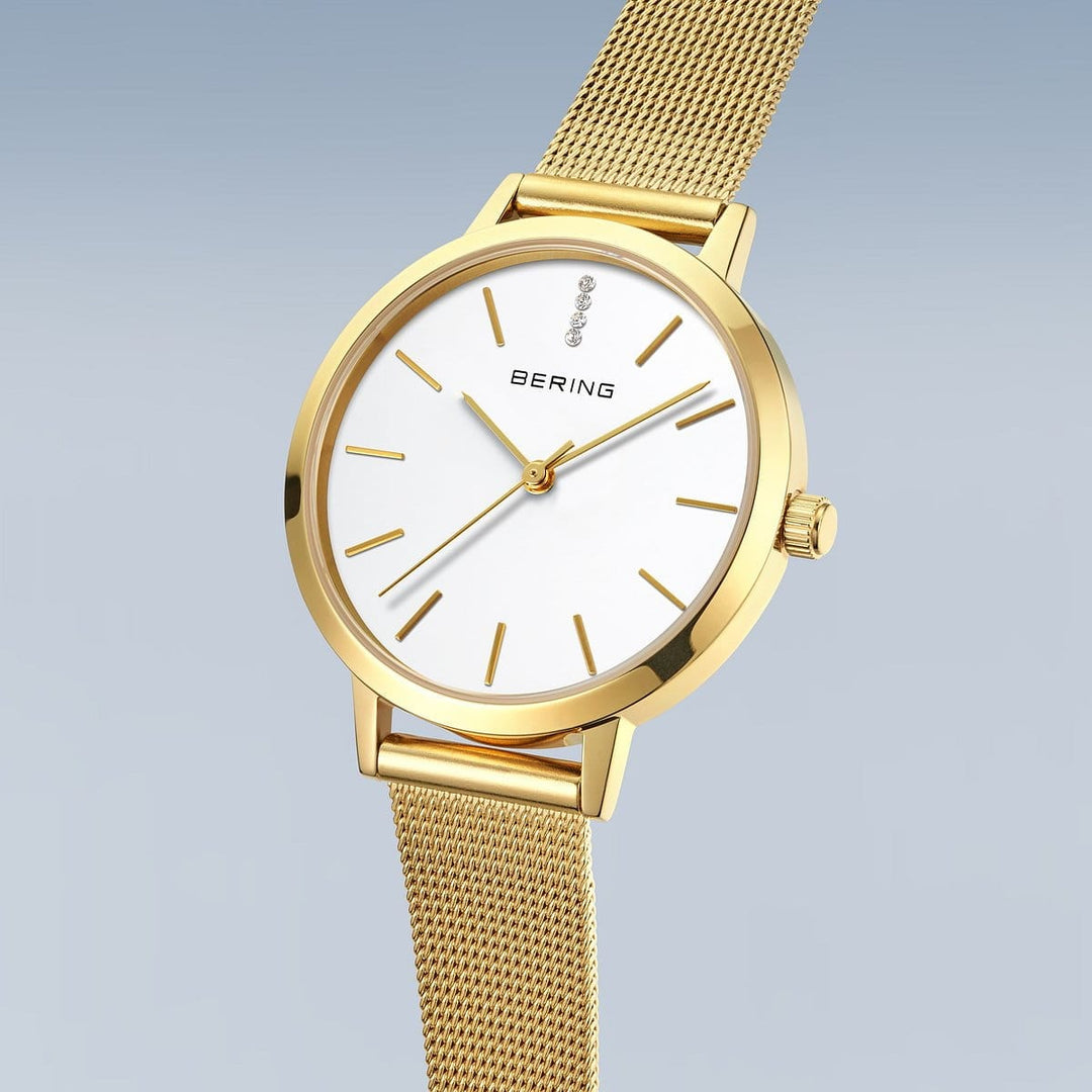 Ensemble cadeau Montre Bering Classic34mm 13434 334 GWP Bering Montre Acier inoxydable plaqué or jaune 13434-334-GWP Ensemble cadeau Montre Bering Classic Or 34mm 13434-334-GWP - Mathieu Blanchard - Dépositaire officiel Bering Canada Mathieu Blanchard Joaillerie