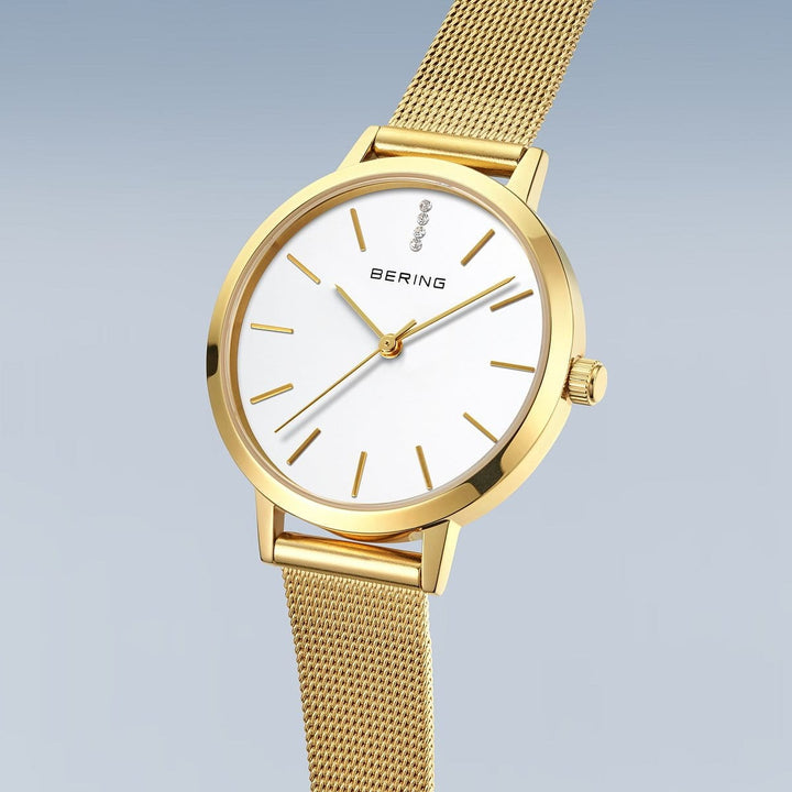 Ensemble cadeau Montre Bering Classic34mm 13434 334 GWP Bering Montre Acier inoxydable plaqué or jaune 13434-334-GWP Ensemble cadeau Montre Bering Classic Or 34mm 13434-334-GWP - Mathieu Blanchard - Dépositaire officiel Bering Canada Mathieu Blanchard Joaillerie