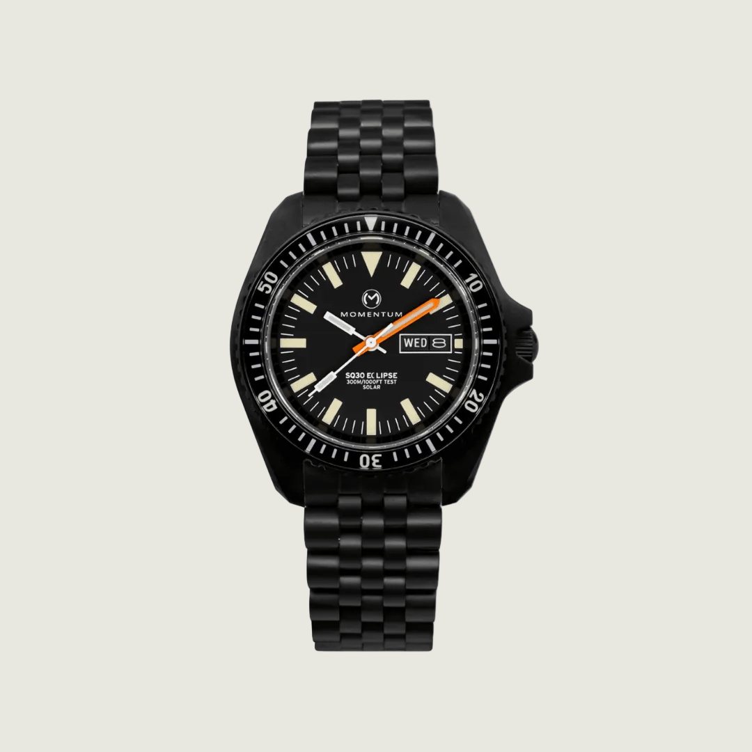 Montre à énergie solaire 42mm SQ30 Black Ion Momentum Montres Acier inoxydable plaqué noir 057AACCNC-AB-B-AC-B-AC-CLKA-C-C-B Montre  à énergie solaire SQ30 Eclipse Black-Ion [42mm] Momentum Mathieu Blanchard Joaillerie
