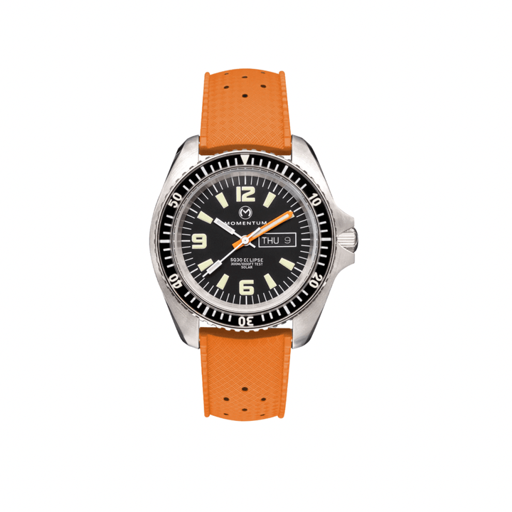 Momentum Montres Caoutchouc Montre à énergie solaire 42mm SQ30 orange