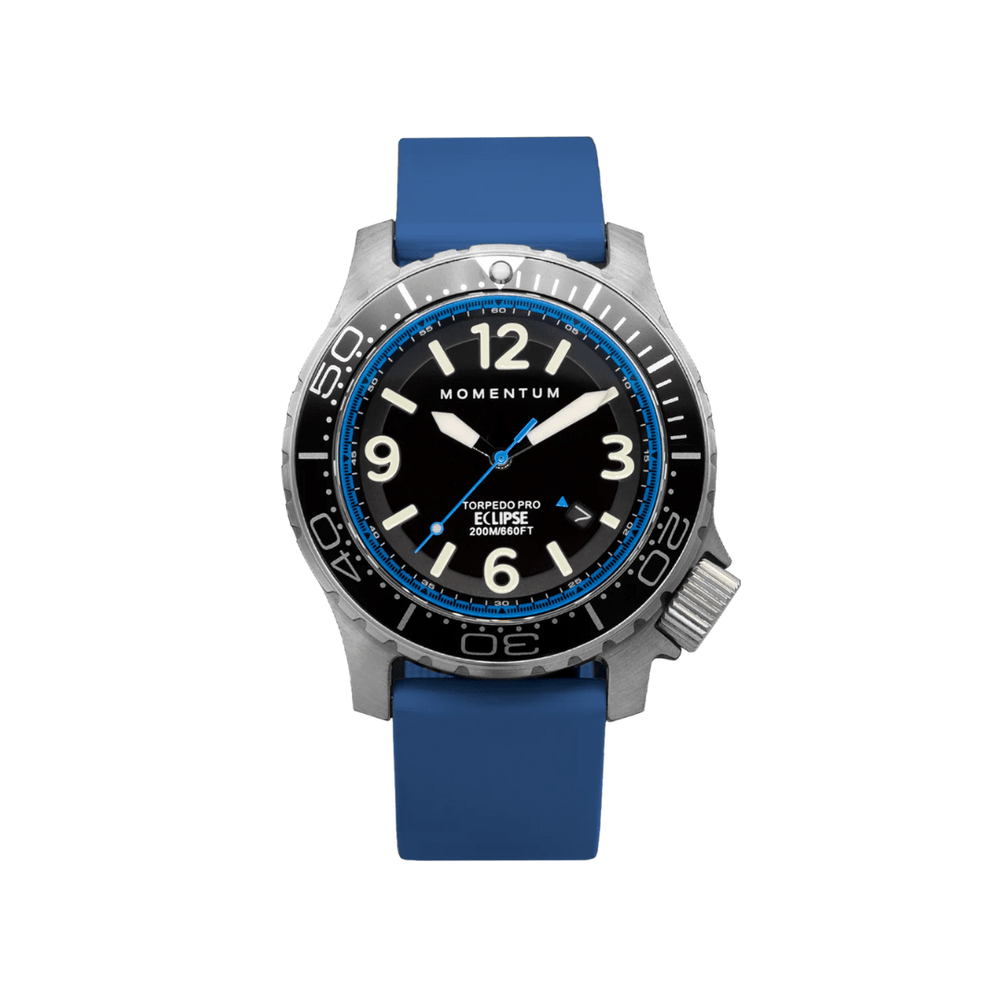 Momentum Montres Montre à énergie solaire 44mm Torpedo bleu