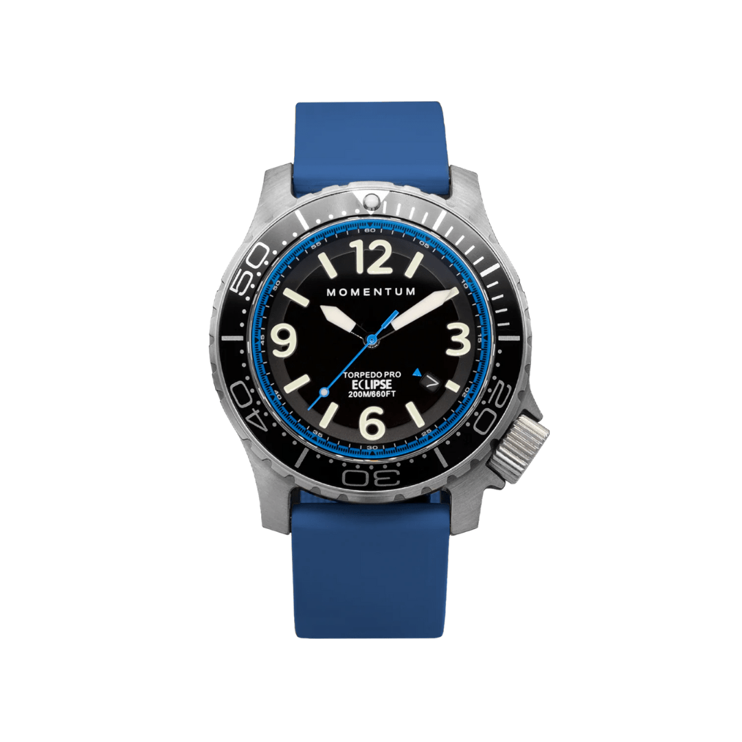 Momentum Montres Montre à énergie solaire 44mm Torpedo bleu