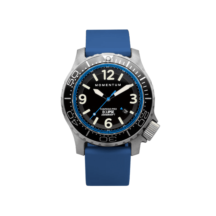 Momentum Montres Montre à énergie solaire 44mm Torpedo bleu