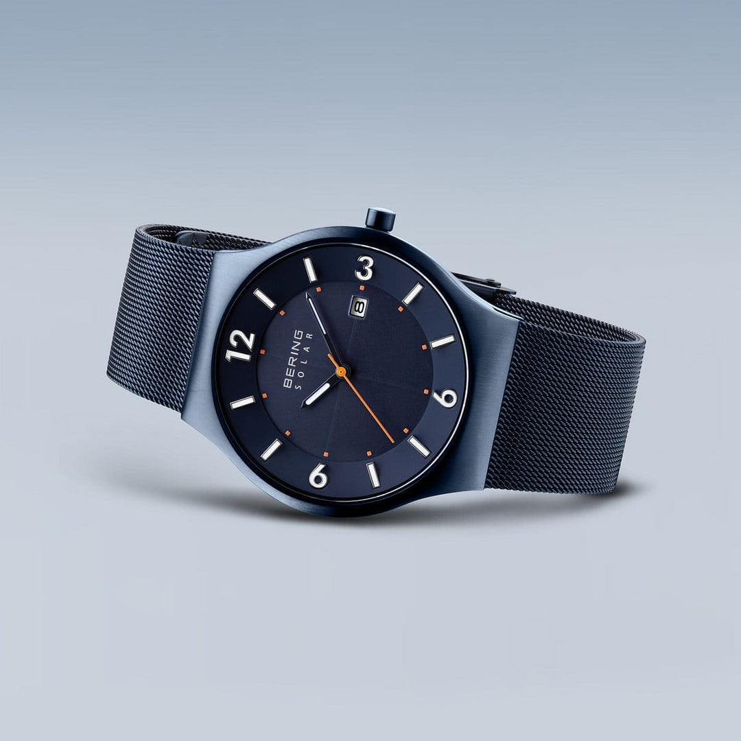 Montre à énergie solaire Bering 40mm 14440 393 Bering Montre Acier inoxydable plaqué bleu 14440-393 Montre Bering Solaire Bleue 40mm 14440-393 | Mathieu Blanchard Mathieu Blanchard Joaillerie
