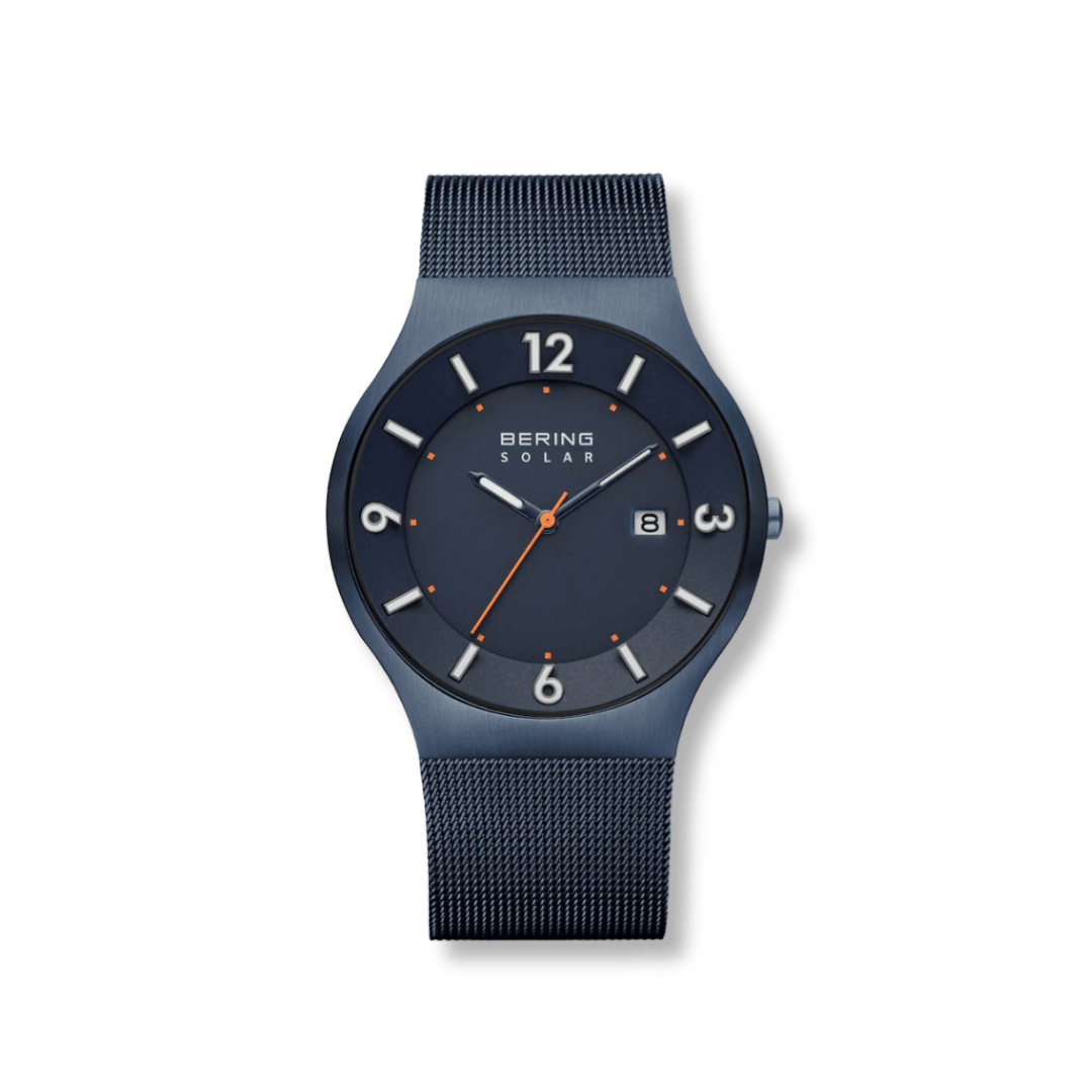 Montre à énergie solaire Bering 40mm 14440 393 Bering Montre Acier inoxydable plaqué bleu 14440-393 Montre Bering Solaire Bleue 40mm 14440-393 | Mathieu Blanchard Mathieu Blanchard Joaillerie