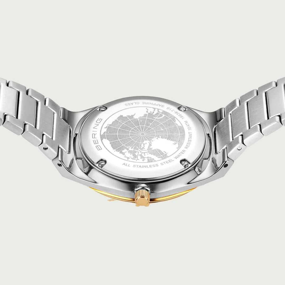 Montre Bering 2 tons 36mm 18936 710 Bering Montre Acier inoxydable plaqué or jaune 18936-710 Montre Bering 2 tons 36mm 18936-710 - Mathieu Blanchard - Dépositaire officiel Bering Canada Mathieu Blanchard Joaillerie