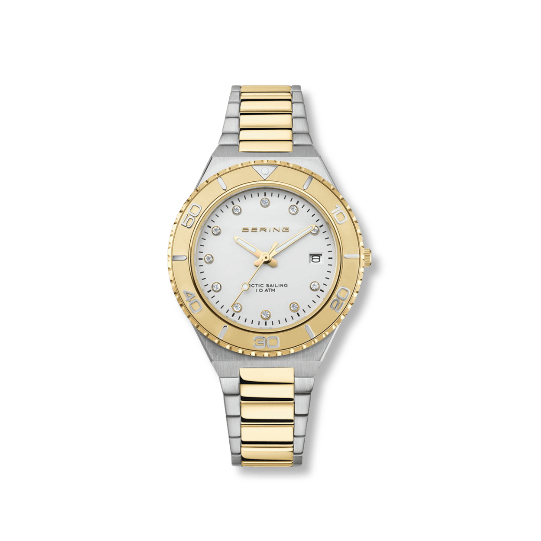 Montre Bering 2 tons 36mm 18936 710 Bering Montre Acier inoxydable plaqué or jaune 18936-710 Montre Bering 2 tons 36mm 18936-710 - Mathieu Blanchard - Dépositaire officiel Bering Canada Mathieu Blanchard Joaillerie