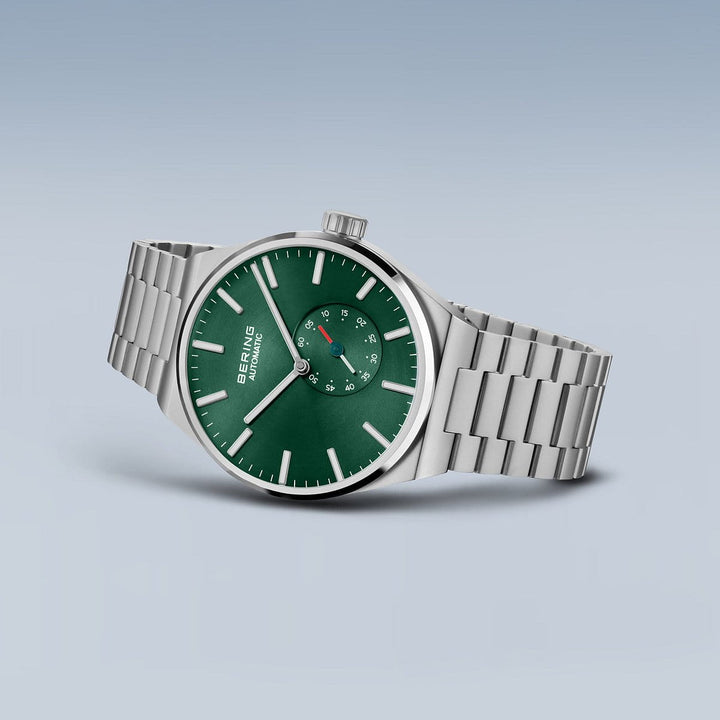 Montre Bering Automatique Vert 41mm 19441 708 Bering Montre Acier inoxydable 19441-708 Montre Bering Automatique Vert 41mm 19441-708 | Dépositaire officiel Bering Canada Mathieu Blanchard Joaillerie