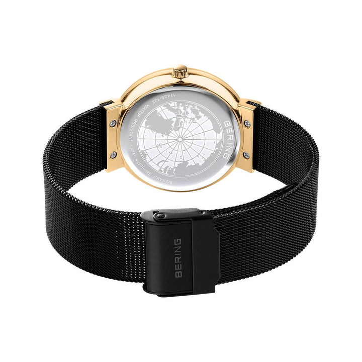 Montre Bering Ceramique 35mm 11435 132 Bering Montre Acier inoxydable plaqué or jaune et noir 11435-132 Montre Bering Ceramique Noire 35mm 11435-132 | Mathieu Blanchard Mathieu Blanchard Joaillerie