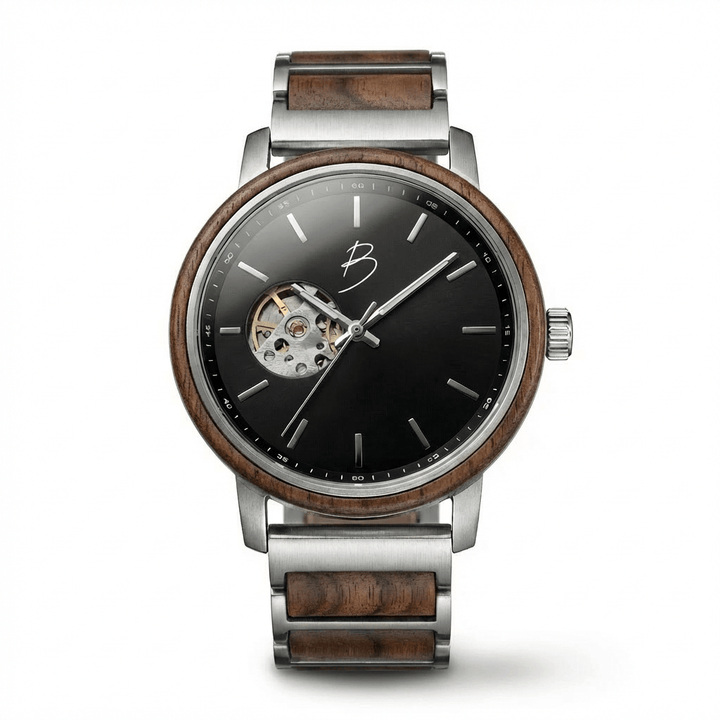 Mathieu Blanchard Montres Noyer Montre Bürgi en bois de noyer