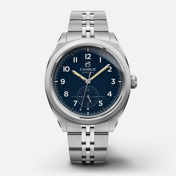 Montre Charlie Paris GR 24h Bleu 40 mm en acier inoxydable Charlie Paris Montre Acier / Acier inoxydable GR-24-002 / B-5M-GR-24-A / m-5M Montre Charlie Paris GR 24h - Bleu 40 mm | Dépositaire Officiel Canada | Mathieu Blanchard Joaillerie Mathieu Blanchard Joaillerie