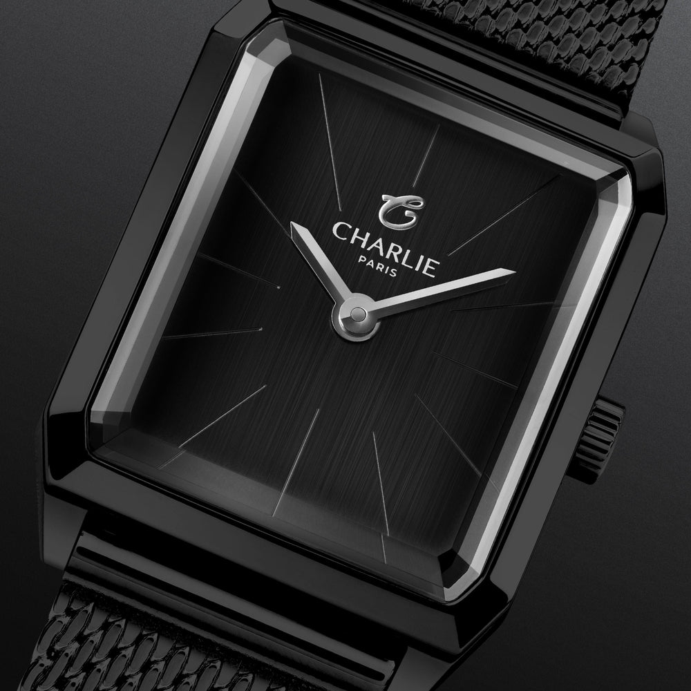Charlie Paris Montre Maille milanaise Montre Charlie Paris MONCEAU Minuit 36 mm