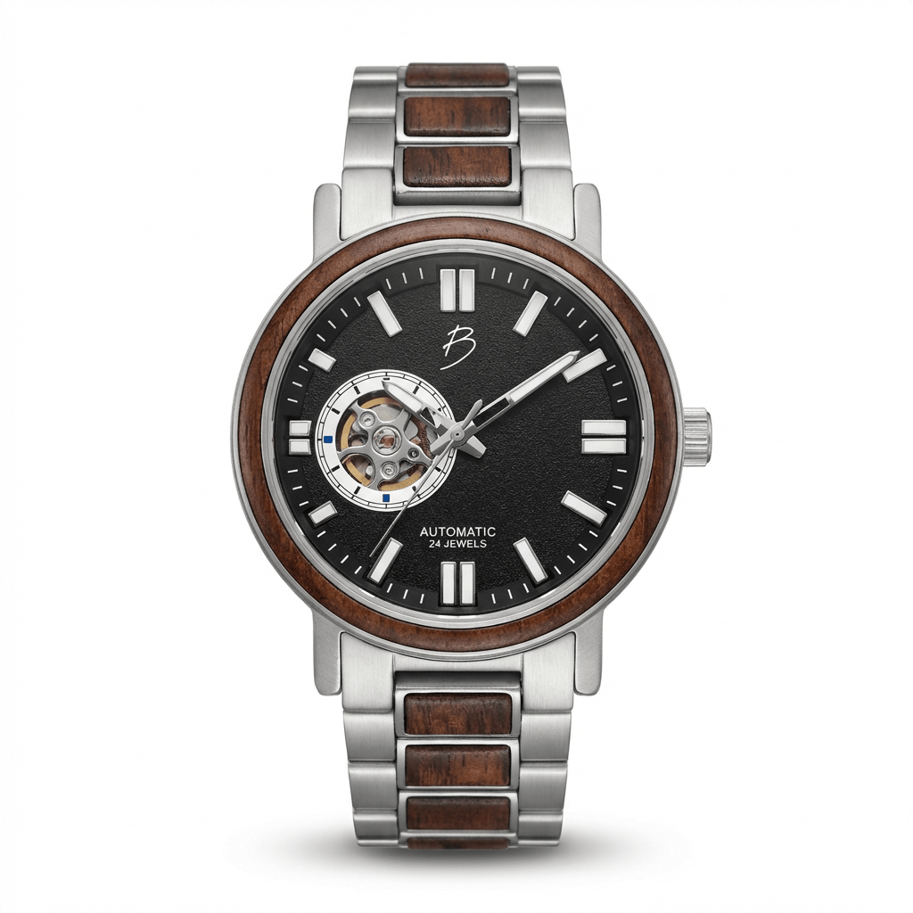 Mathieu Blanchard Montres Noyer Montre Copernic en bois de noyer