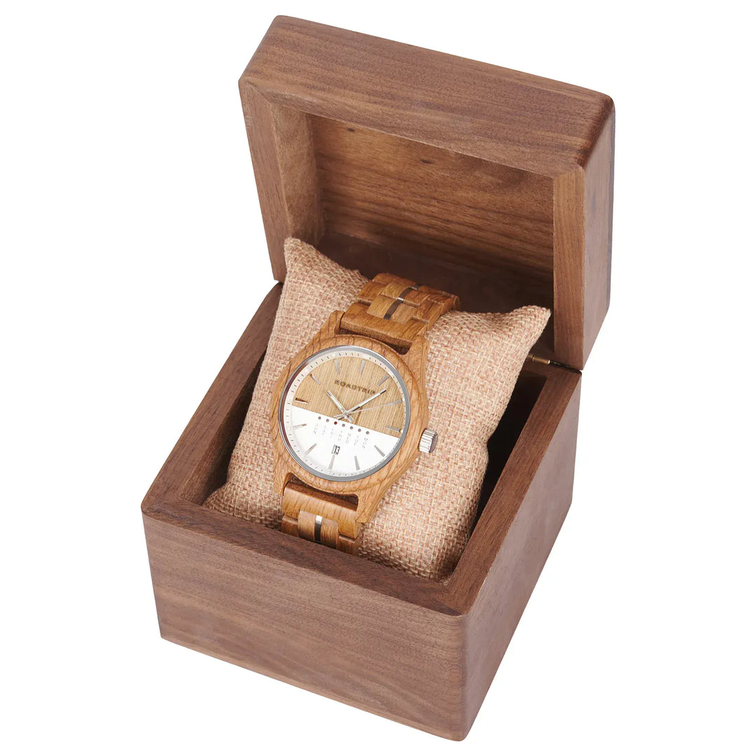 Montre en bois Horizon Boréal Roadtripmadewood Montre en bois Acier inoxydable RTMW-HORIZON-BOREAL Montre Horizon - Boréal en bois | Mathieu Blanchard Joaillerie Mathieu Blanchard Joaillerie
