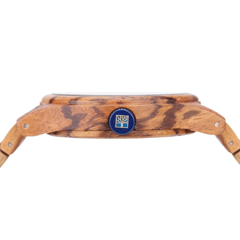 Montre en bois Horizon Heure Bleue Roadtripmadewood Montre en bois Acier inoxydable plaqué bleu RTMW-HORIZON-HEURE-BLEUE Montre Horizon - Heure Bleue en bois | Mathieu Blanchard Joaillerie Mathieu Blanchard Joaillerie