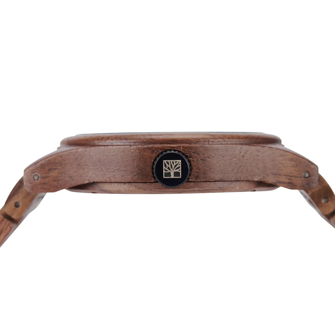 Montre en bois Roadtrip Torréfaction Roadtripmadewood Montre en bois Acier inoxydable plaqué noir RTMW-ROADTRIP-TORREFACTION Montre Roadtrip - Torréfaction en bois | Mathieu Blanchard Joaillerie Mathieu Blanchard Joaillerie