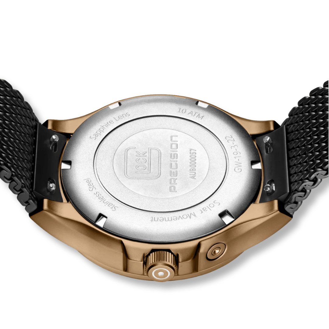 Montre GLOCK 42mm - Coyote &amp; Noir GW-19-3-22 GLOCK Montres Acier inoxydable plaqué or jaune et noir GW-19-3-22 Montre GLOCK 42mm Argent &amp; Noire GW19-2-22 | Mathieu Blanchard Mathieu Blanchard Joaillerie