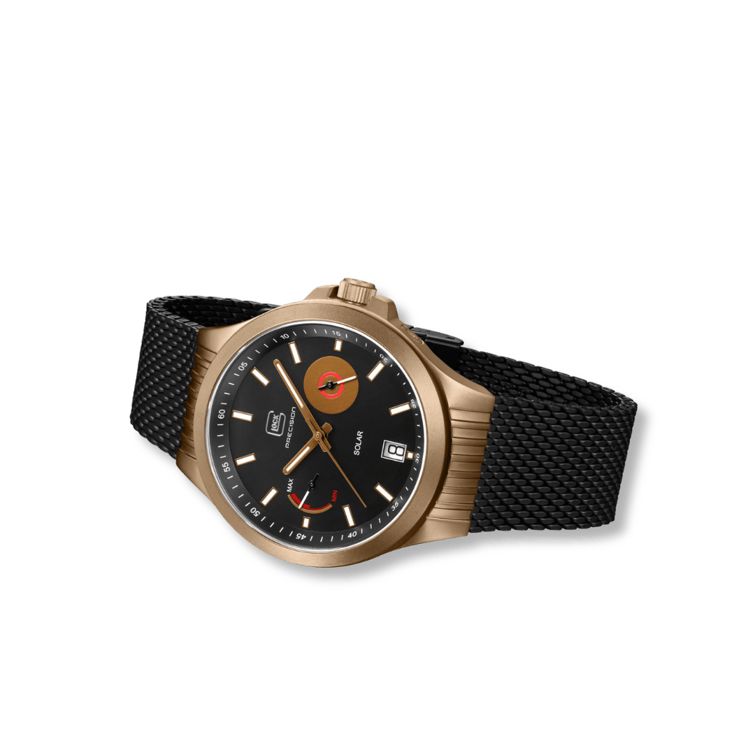 Montre GLOCK 42mm - Coyote &amp; Noir GW-19-3-22 GLOCK Montres Acier inoxydable plaqué or jaune et noir GW-19-3-22 Montre GLOCK 42mm Argent &amp; Noire GW19-2-22 | Mathieu Blanchard Mathieu Blanchard Joaillerie