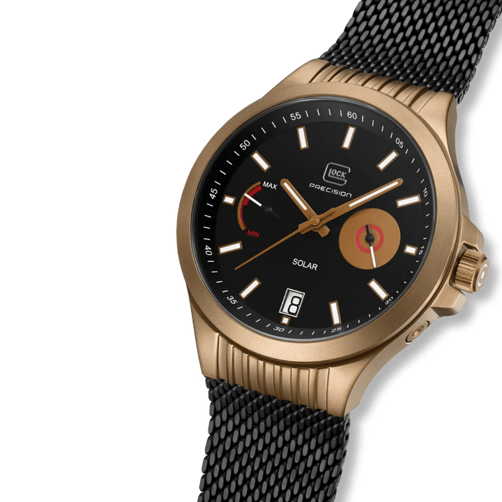 Montre GLOCK 42mm - Coyote &amp; Noir GW-19-3-22 GLOCK Montres Acier inoxydable plaqué or jaune et noir GW-19-3-22 Montre GLOCK 42mm Argent &amp; Noire GW19-2-22 | Mathieu Blanchard Mathieu Blanchard Joaillerie