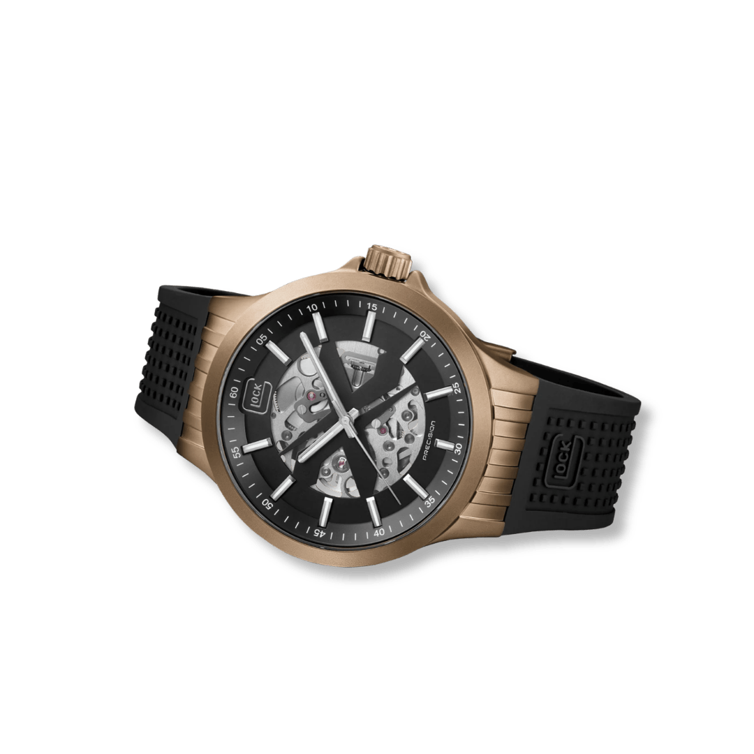 Montre GLOCK Automatique 44mm - Coyote GW-14-2-24 GLOCK Montres Acier inoxydable plaqué or jaune GW-14-2-24 Montre GLOCK Automatique 44mm GW-14-2-24 | Mathieu Blanchard Mathieu Blanchard Joaillerie
