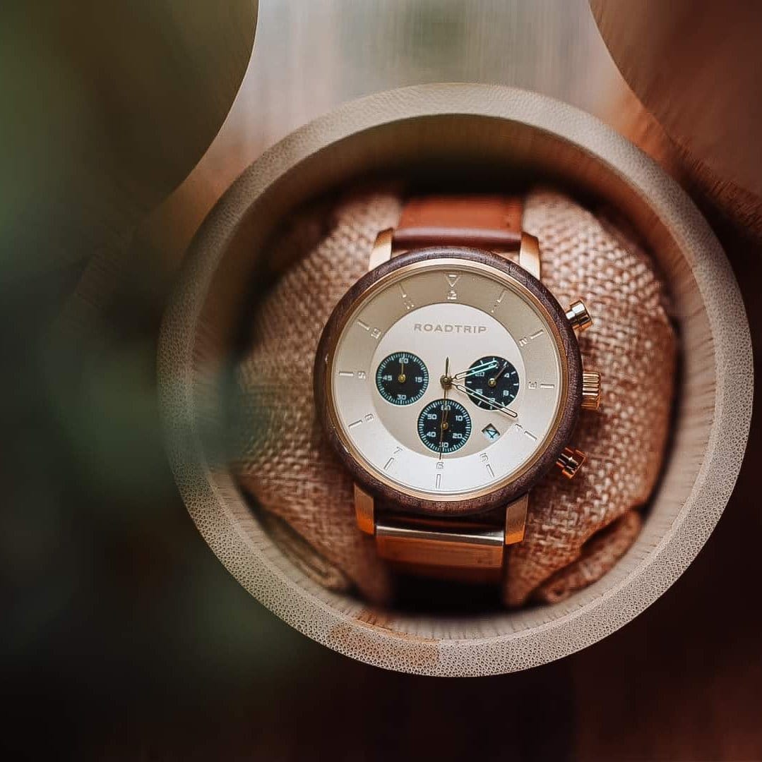 Roadtripmadewood Montre Gold Moon