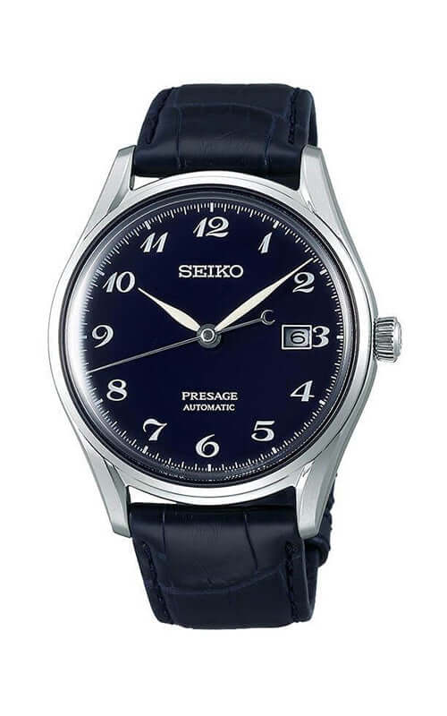 Seiko DATE Montre Seiko Presage Blue Enamel Dial "Laurel" LTD Mens  SJE077J1