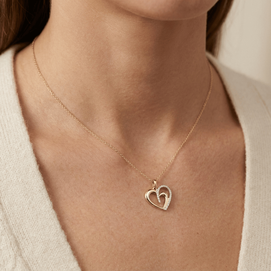 - Colliers Pendentif Coeur en or 10K