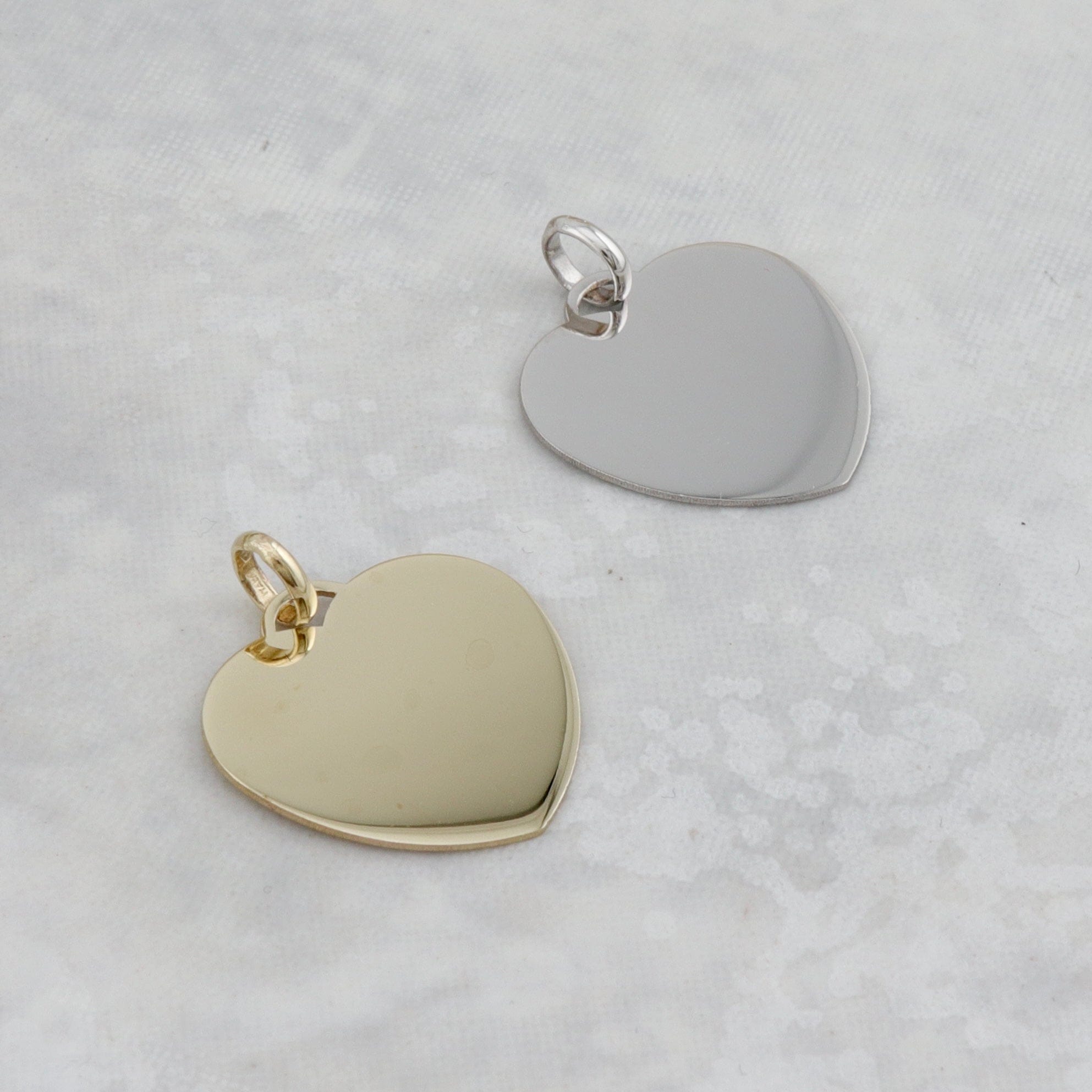 10K Yellow Gold Engravable Heart Pendant | Mathieu Blanchard – Mathieu ...