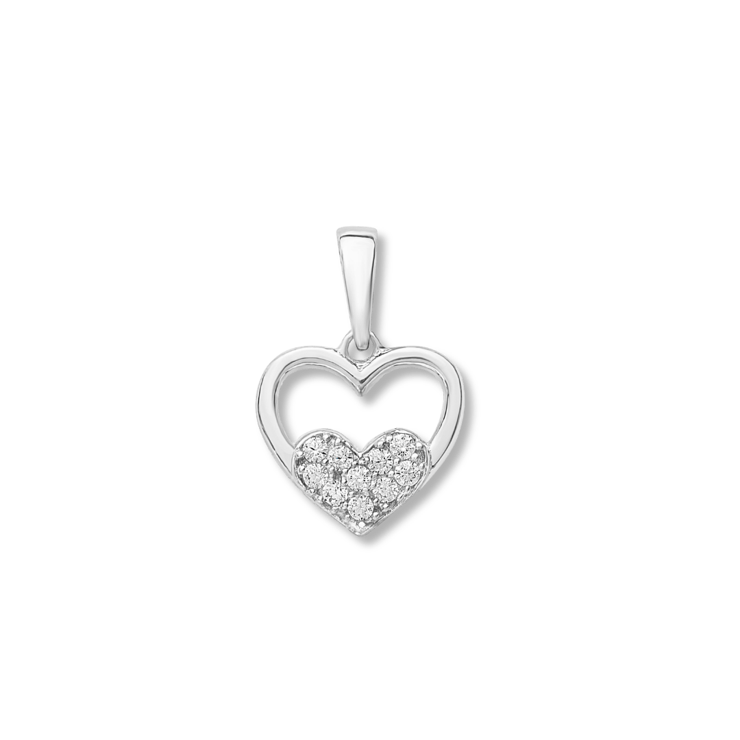 - Breloques et pendentifs Or blanc 10K Pendentif Coeur en or 10K