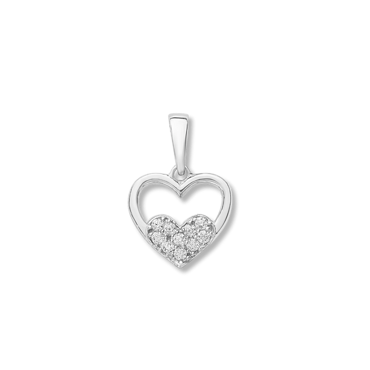 - Breloques et pendentifs Or blanc 10K Pendentif Coeur en or 10K