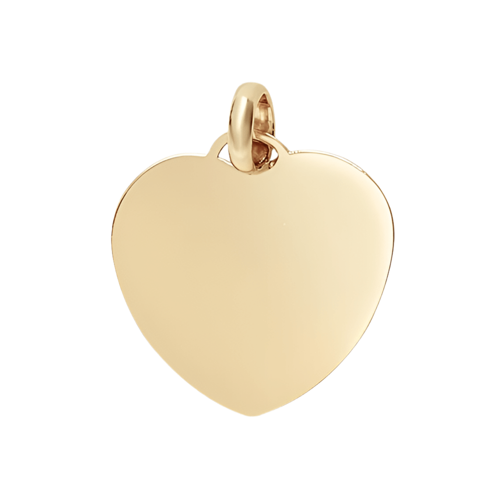 Pendentif Cœur en or jaune 10K - Breloques et pendentifs Doré / Or 10K / Or jaune 10K PY-H4-015 17mm Pendentif Coeur Plaque à graver en or jaune 10K | Mathieu Blanchard Mathieu Blanchard Joaillerie