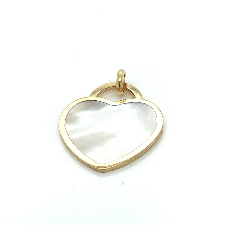 - Colliers Pendentif Coeur Nacré en or 10K