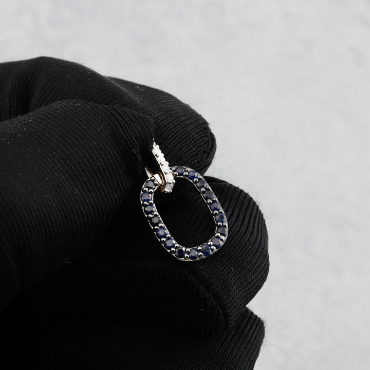 Pendentif, diamants et saphirs en or jaune 14K - Pendentifs Or jaune 14K PPE15673S Pendentif en or 14K, diamants et saphirs 0.35 CT | Mathieu Blanchard Mathieu Blanchard Joaillerie