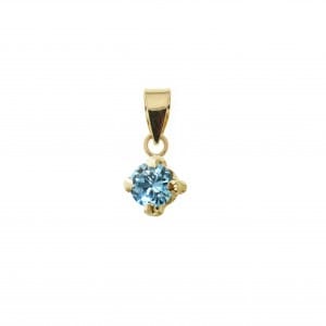 - Boucles d'oreilles Pendentif Pierres de naissance CZ en or jaune 10K