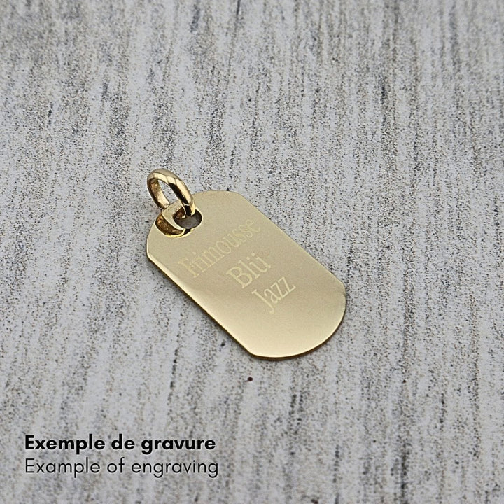 - Breloques et pendentifs Pendentif Plaque en or jaune 10K