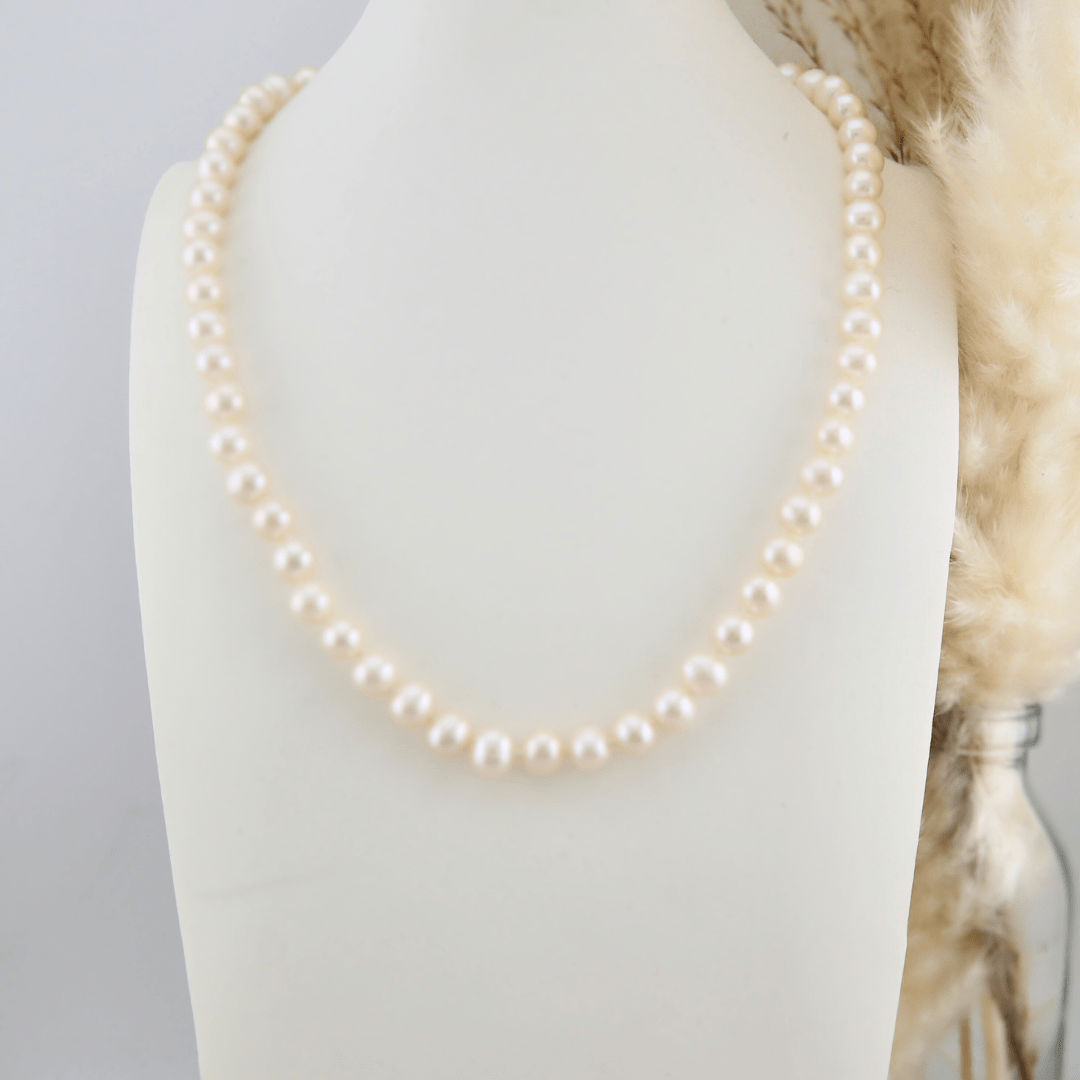 Perles 5.5 mm et or jaune 14K Mathieu Blanchard Joaillerie Collier ou bracelet Perles d&