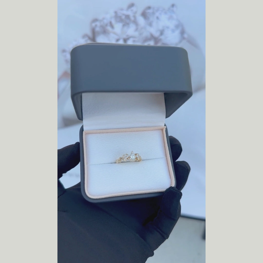 Bague Florale en or 14K -18K ou platine et diamants
