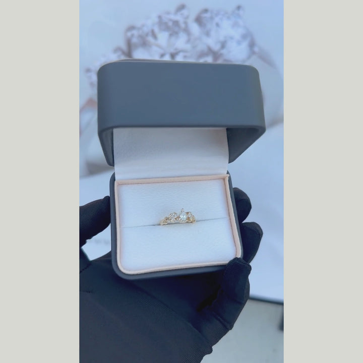 Bague Florale en or 14K -18K ou platine et diamants