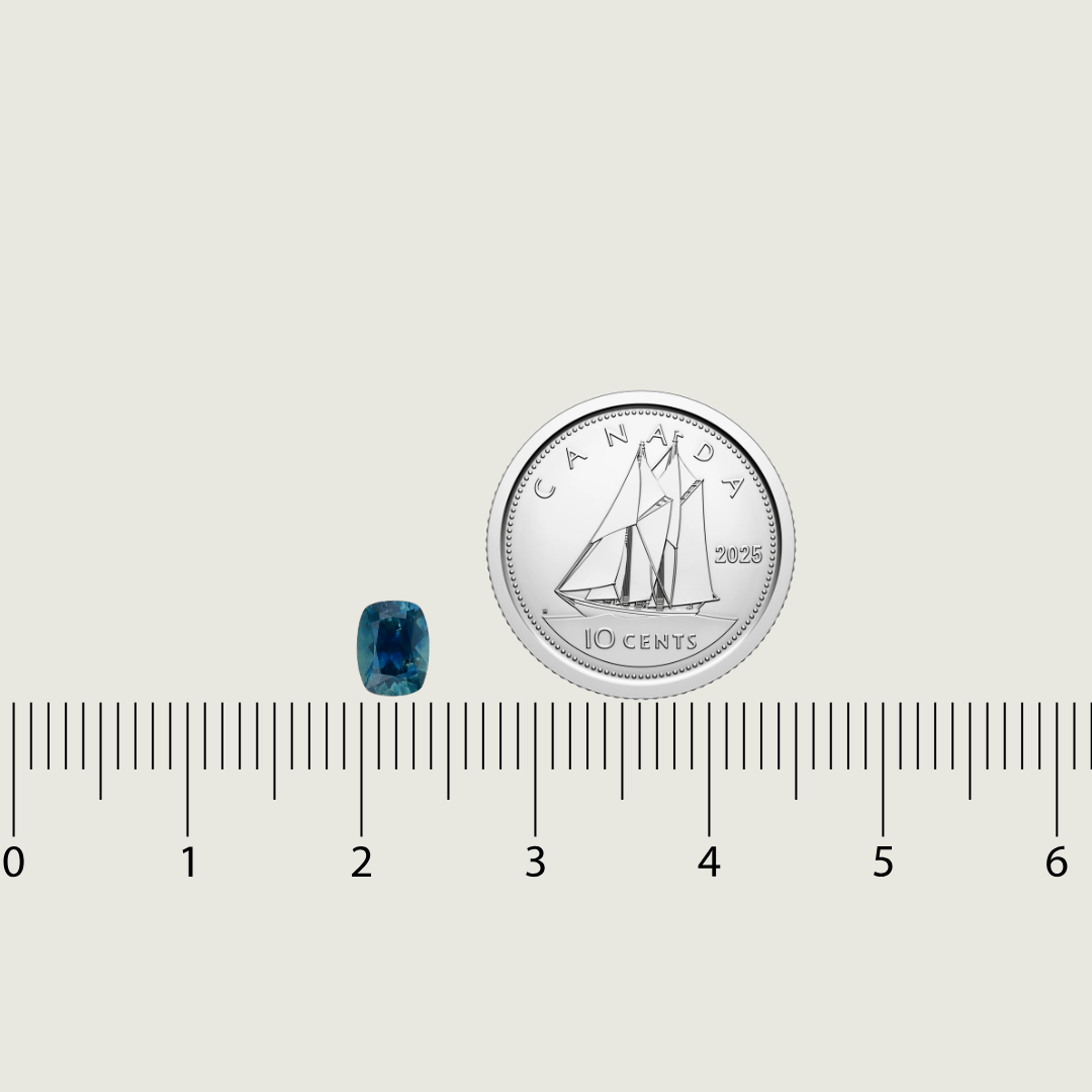 Mathieu Blanchard Saphir Naturel Dry Cottonwood Creek - Montana Taille Cushion 4.30 x 5.65 mm