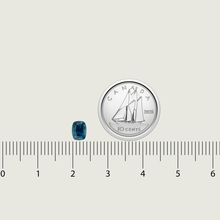 Mathieu Blanchard Saphir Naturel Dry Cottonwood Creek - Montana Taille Cushion 4.30 x 5.65 mm