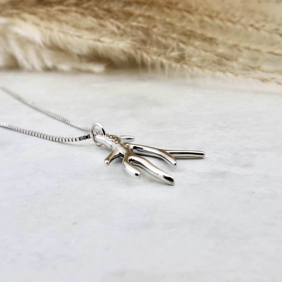 Deer antlers Sterling Silver Necklace