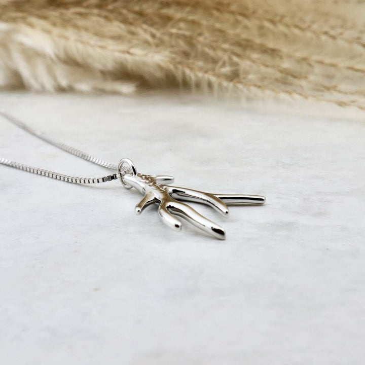 Deer antlers Sterling Silver Necklace