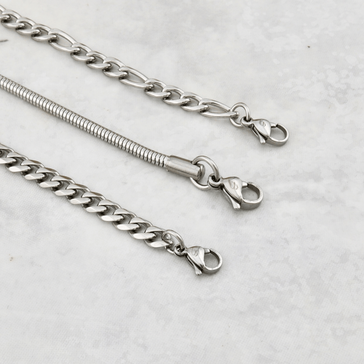 Trio de bracelets La Force en acier inoxydable Mathieu Blanchard Bracelets Acier inoxydable Trio de bracelets en acier inox gourmette - figaro  unisexe Mathieu Blanchard Joaillerie
