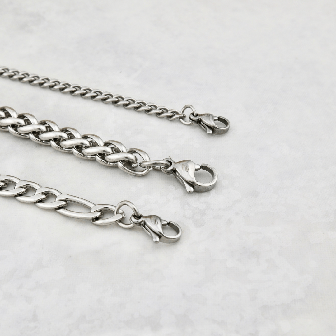 Trio de bracelets La Force en acier inoxydable Mathieu Blanchard Bracelets Acier inoxydable PTRM14275S Trio de bracelets Figaro - Gourmette - Blé en acier inox Mathieu Blanchard Joaillerie