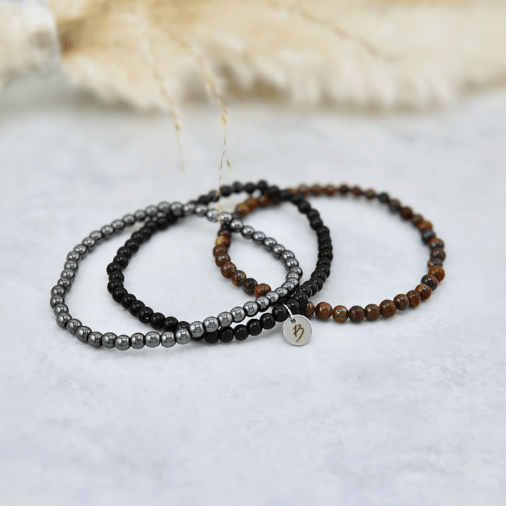 Trio de bracelets Oeil de tigre, Onyx et Hématite Mathieu Blanchard Bracelets Acier inoxydable Trio de bracelets Oeil de tigre, Onyx et Hématite Mathieu Blanchard Joaillerie