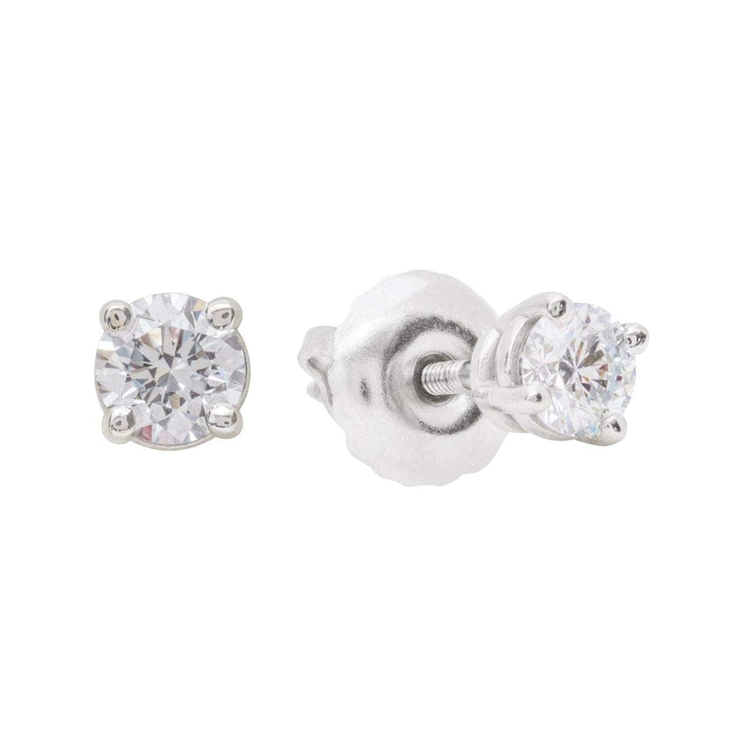 - 3.5 mm (total de 20 points) / Argent Boucles d'oreilles Classiques en or 14K et diamants