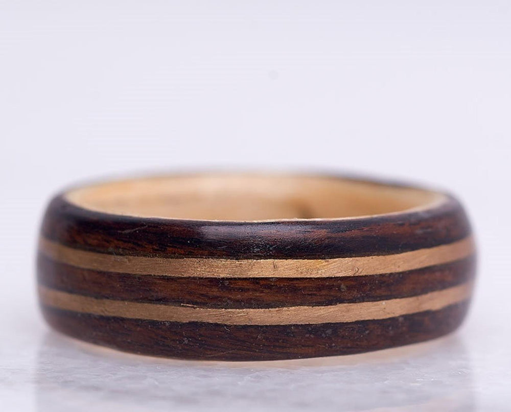 Atelier du bon bouleau Bague en bois et argent sterling ou or 14K personnalisée