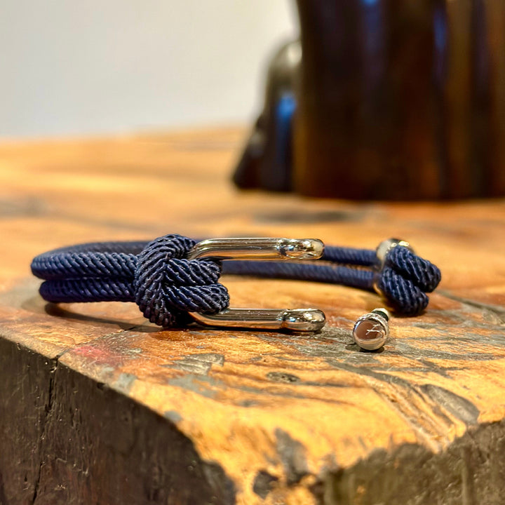 Mathieu Blanchard Bracelets Bracelet Le Nautique en corde bleue et acier