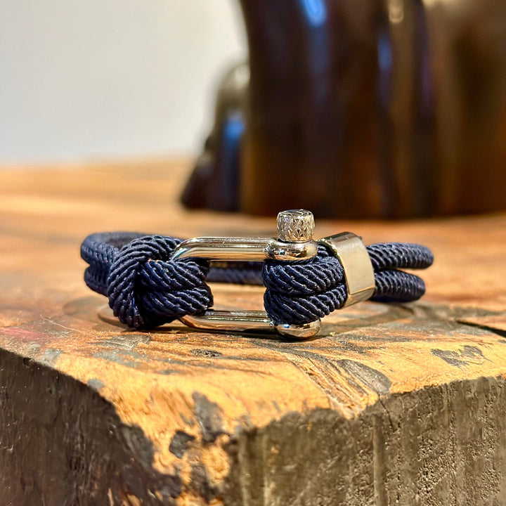 Mathieu Blanchard Bracelets Bracelet Le Nautique en corde bleue et acier